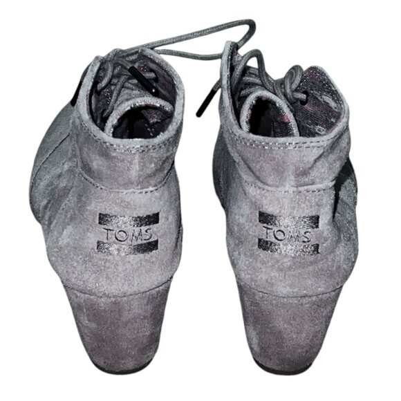 Toms Desert Suede Wedge Ankle Booties Size 8 Beige Comfortable Stylish - Picture 5 of 10